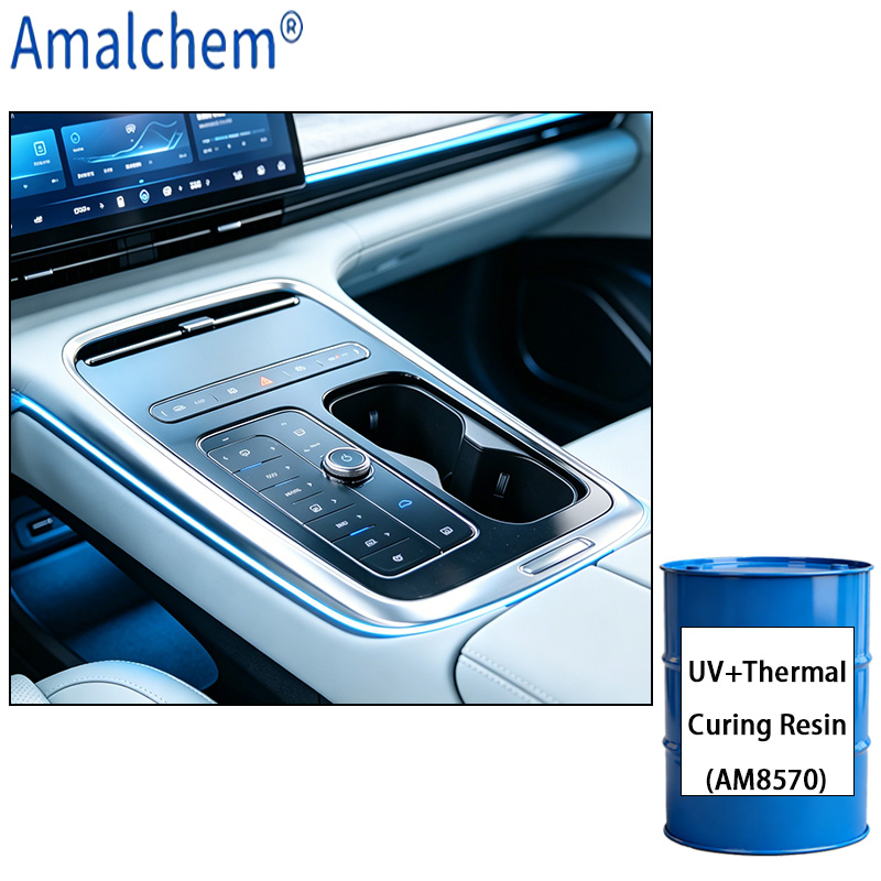AM8570 Dual-Cure Resin (UV+Thermal) – Iodine-Resistant, Low-Surface-Tension Formula for Auto Interior, Plastic & Outdoor Coating Systems