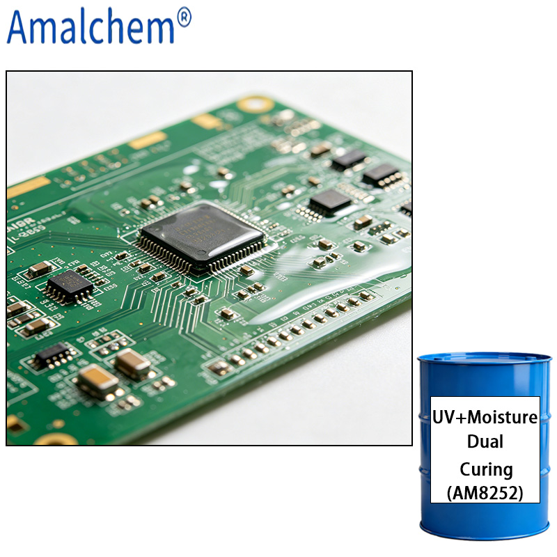 AM8252 UV+Moisture Curable Resin | Low Viscosity, Thermal Shock Resistant & Flexible – Ideal for PCB Conformal Coating & Varnishing