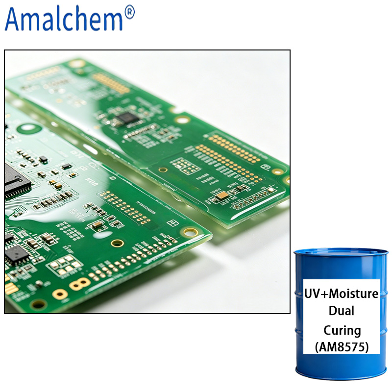 AM8575 UV/Moisture Dual-Cure System – Superior Thermal Cycling Performance, High Flexibility & Anti-Yellowing for Conformal Coating Applications