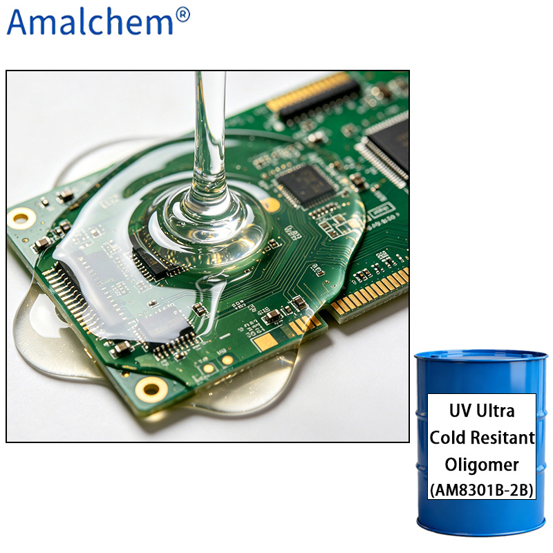 AM8301B-2B Ultra-Low-Temp UV Resin | Exceptional Cold Flexibility, High Toughness & Outstanding Substrate Wetting for Conformal Coatings & UV Adhesives