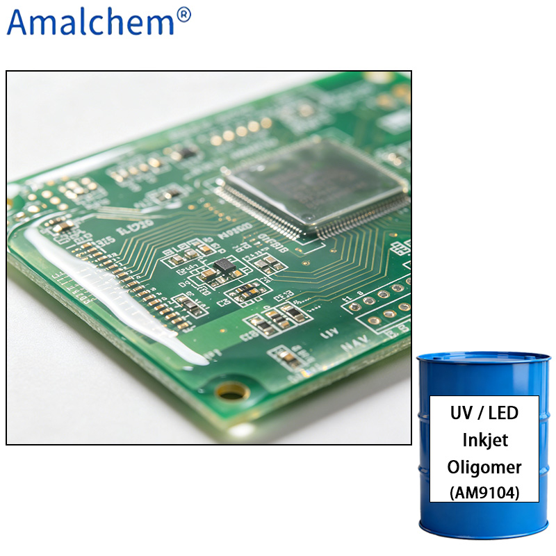 AM9104 UV/LED Curable Resin – Low Viscosity, Water Resistance & Fast Surface Curing for Inkjet & 3-Proof Coatings